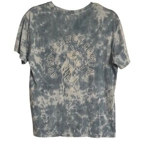 Lucky Brand T-Shirt Blue Tie Dye Good Things Coming Print Short Sleeve Tee Small